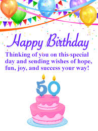 To help him remember and cherish all the good things that happened in the past years, pick a happy 50th birthday meme from this list and show your appreciation and love. Balloons Cake Happy 50th Birthday Card Birthday Greeting Cards By Davia
