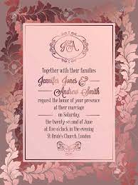 Vintage Baroque Style Wedding Invitation Card Template Elegant With Church Wedding Invitation Card Template Wedding Invitation Cards Wedding Invitation Design