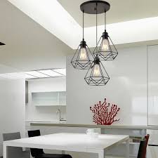 Trouver une lampe de salon adaptée à son intérieur un lustre pour salle à manger ou votre salle à manger est étroite mais allongée. Exbon Lampe De Plafond Abat Jour Suspension Lustre Cage 3 Lumieres Pour Salle A Manger Salon Cdiscount Maison