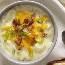 Baked Potato Cheddar Soup Recipe Recipes Food Potato Cheddar Soup