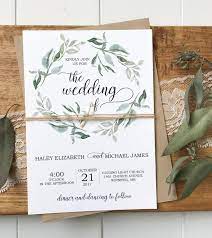 Modern Wedding Invitation Rustic Chic Eucalyptus Wedding Invitation Modern Rustic Wedding Invitation Green Wedding Invitations