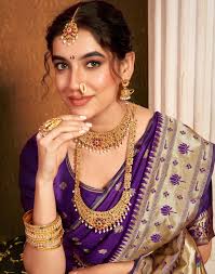 Purple Silk Woven Paithani Saree