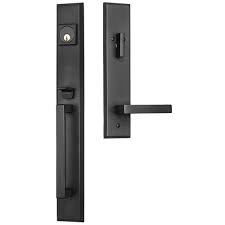 When ordering handle sets, please be sure to order the same brand door handle as the rest of your doorknobs if you want them keyed alike. Eagh700dl10b Rockwell Premium Lumina Solid Brass Entry Door Handle Set With Delta Lever In Antique Black Finish For 5 1 2 Double Bore Rockwell Security Inc