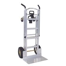 Cosco 1000 Lb 3 In 1 Aluminum Assisted Hand Truck With Flat Free Wheels 12312abl1e The Home Depot Hand Trucks Cosco Trucks
