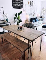 Butcher Block Reclaimed Wood Metal Dining Table Boho Etsy Dining Room Small Metal Dining Table Dining Room Design