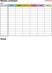 Get an online work schedule planner and create yours staff schedules in matter of minutes not hours. Free Weekly Schedules For Pdf 18 Templates