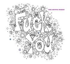Elke kleurplaat kan je afdrukken en daarna inkleuren. Fuck You Adult Coloring Page By The Artful Maker Etsy