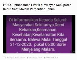 Anda melihatperkiraan cuaca di kota bojonegoro. Salah Mulai Tanggal 31 12 2020 Pukul 06 00 Sore Sampai Dengan Tanggal 01 01 2021 Akan Dilakukan Mati Lampu Total Hoax Buster Covid19 Go Id