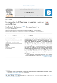 With the rising cost of living. Pdf Survey Dataset Of Malaysian Perception On Rising Cost Of Living