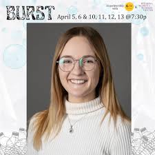 Meet Bailey Patterson, playing Sarah Boyd in BURST! Bailey is a public  speaking instructor at Laramie County Community College and graduated with  her Master of Fine Arts Theatre Performance and Pedagogy degree