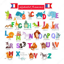 Il utilise l'alphabet latin moderne avec ses 26 lettres auxquelles il faut ajouter les lettres avec cinq différents diacritiques, qui l'enrichissent alors de . Alphabet Animaux Francais Stockvektoren Lizenzfreie Illustrationen Depositphotos