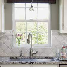 Beveled arabesque tile backsplash white subway tile backsplash design. Beveled Arabesque Tile Glossy White Design Ideas