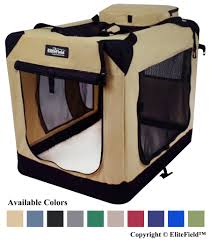 details about elitefield 3 door folding soft dog crate indoor outdoor pet home multiple