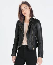 Leather Biker Jacket Jackets Outerwear Woman Zara Serbia Zara Leather Jacket Zara Leather Outerwear Women