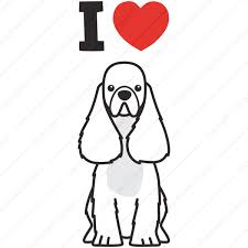 Black And White Spaniel Cartoon American Cocker Spaniel I Love Edition Dog Breed Cartoon Download Your Breed Now Then Print It Frame It Love It Or Create Your Own Memorabilia American Cocker Spaniel