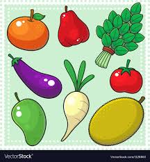 Image Of Nature Products Fruits And Vegetables Eps8 Vector File Download A Free Preview Or High Qual Vegetable Pictures Fruit Art Drawings Vegetable Drawing