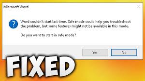 How To Fix Microsoft Word Couldn T Start Last Time Safe Mode Could Help You Troubleshoot The Problem Youtube