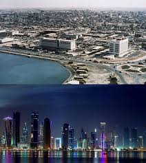 • dubai là một điểm đến du lịch hàng đầu của thế giới trong khi qatar giàu có vì trữ lượng dầu và khí thiên nhiên. 20 Before After Photos Of City Skylines Around The World Hongkiat