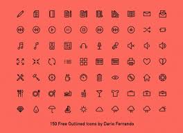 Download 150 Outlined Icons Psd Ai Svg Webfont Freebiesbug PSD Mockup Templates