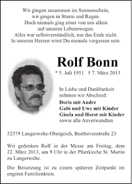 Der einfache preisvergleich für benzin und diesel in deutschland. Traueranzeigen Von Rolf Bonn Aachen Gedenkt