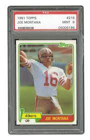 1981 topps football #216 joe montana san francisco 49ers rc rookie hof 216. Lot Detail 1981 Topps 216 Joe Montana Rookie Card Psa Mint 9