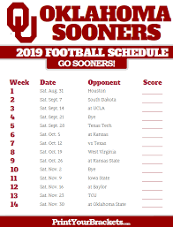 2019 Oklahoma Sooners Football Schedule Oklahoma Sooners Football Oklahoma Football Sooners