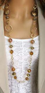 Long Gold And Brown Chunky Beaded Necklace Long Brown Necklace Beaded Necklace Chunky Beaded Necklace Long Brown Necklace N 816 Jewelry Jewelry Necklaces Jewelery