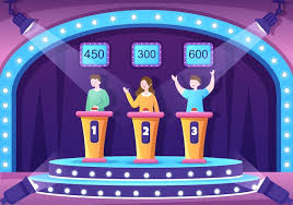 Tv quiz show illustration with participant who answer question and will get  point from on the studio | Premium Vector
