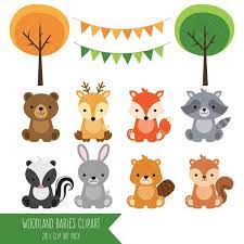 Woodland Baby Animals Clipart Forest Animal Clipart Etsy In 2021 Baby Animal Art Animal Birthday Party Animal Birthday