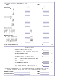 Cash Drawer Count Sheet Excel Money Template Business Template Templates
