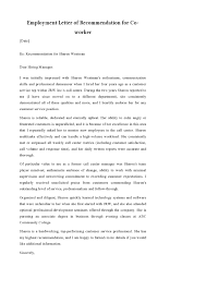 30 Letter Of Recommendation For Coworker Examples Templatearchive