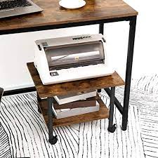 Safco müv mobile machine cart in cherry. Hoobro Under Desk Printer Stand 2 Tier Printer Cart With Storage Shelf Printer Rack With Lockable Wheels Metal Frame Industrial Style In Office Home Office Copier Scanner Rustic Brown Bf02ps01 Storepaperoomates Shop