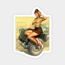 Gorgeous vintage girl, woman retro art photo reprint 8 x 10 classic art style pinup. Pin Up Wwii Willys Mb Jeeps Vintage Pin Up Girl Pin Up Vintage Magnet Teepublic
