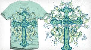 You can also edit and scale the pattern yourself as you like. Vector Cross T Shirt Design With Floral Ornaments Vector T Shirt Designs Ai Eps Stock Graphic Designs