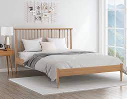 Column bed mahogany wood,walnut light best seller,free delivery uk sponsored. 5ft King Size Grove Real Oak Solid Strong Wood Bed Frame Wooden Bedstead Helibeds