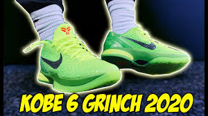 Nike basketball, nike kobe, nike. 2020 Kobe 6 Grinch On Foot Look Review Youtube