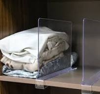 L Shape Shelf Dividers - Clear Magnetic PVC Separators