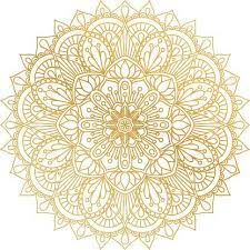 Vector Golden Contour Mandala Ornament Vintage Decorative Elements Mandala Mandala Ornaments Free Vector Art