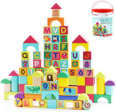 Lot of 17 antique wooden alphabet building blocks toy abc blocks assorted. Amazon Com Top Bright Wooden Building Blocks 100 Piece Set Blocks For Toddlers 1 3 Toys For 1 2 3 Year Old Girls And Boys Toys Games