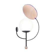 Applique murale en tissu au motif bleu romantique. Sachi Sacha Applique Murale Metal Verre H49cm