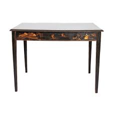 19th Century English Black Lacquer Chinoiserie Card Games Table Table Card Game Table Dining Table