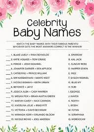 And just for fun, use our celebrity baby name generator to create your own! Celebrity Baby Names Baby Shower Games Baby Shower Activity Printable Baby Game Instant Download I Activites De Douche De Bebe Nouveaux Bebes Noms De Bebe