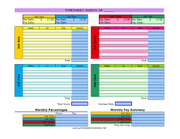 Multiple Job Timesheet Printable Time Sheet Time Sheet Printable Schedule Template Timesheet Template