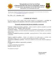 Ca urmare a solicitrii unei oferte de pre pentru coffe break in data de 19.10.2015 orele 11 si respectiv 12, va transmit oferta de pret a societatii noastre Cerere De Oferta Privind PreÅ£urile De AchiziÅ£ionare A Serviciilor De Asigurare Obligatorie De RÄƒspundere CivilÄƒ Rca Pentru Automobilele De Serviciu Intreprinderea De Stat Servicii PazÄƒ A Mai