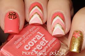 Nail art coral coral gel nails orange nails cute acrylic nails matte nails diy nails glitter nails bright coral nails coral nails with design. Coral And White Nail Art Ideas More Nail Polish