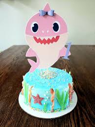 Bizcocho De Baby Shark Once Daily Diy Baby Shark Ocean Themed Cake In 2020 Shark Cake Ocean Birthday Cakes Cake