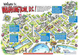 Cartoon Maps Washington Metro Map Washington Dc Tourist Map Cartoon Map