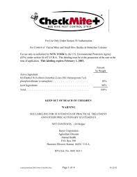 Do not fix, get on skin. Coumaphos Checkmite Product Label