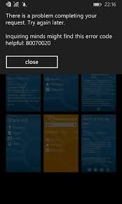 Halo sobat cariinfo.id apakah saat ini kamu sedang mengalami masalah error code 0xc0000005 pada saat menginstall windows 7, windows 8 a. Error 80070020 Di Windows Phone 8 1 Menyebabkan Pengguna Gagal Instal Aplikasi Winpoin