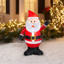 Shop for outdoor christmas inflatables online at target. Gemmy Airblown Christmas Inflatables Waving Santa 4 Walmart Com Walmart Com